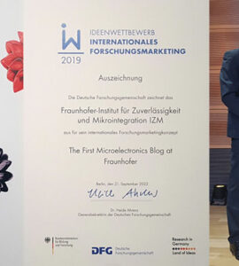 Prize: The first microelectronics Blog at Fraunhofer