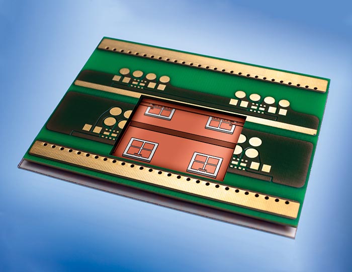 Einblick in die Leistungselektronik (Modell) in einer Leiterplatte für 90A (HHK Projekt) | © Fraunhofer IZM I Volker Mai